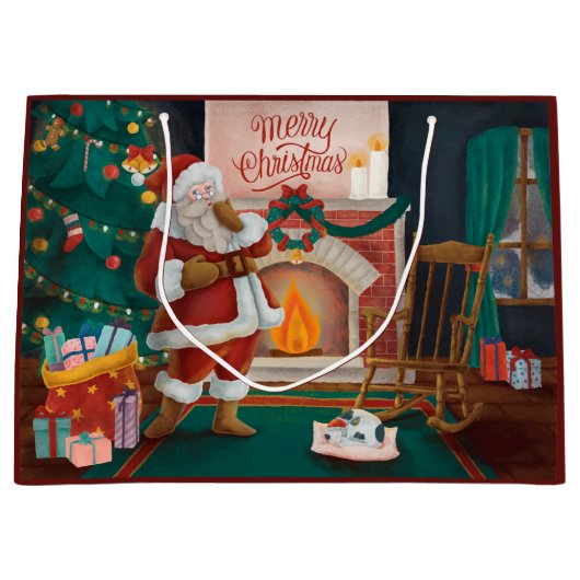 Frohe Weihnachten Große Geschenktüte (Vorderseite)