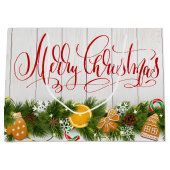 Frohe Weihnachten Große Geschenktüte (Vorderseite)