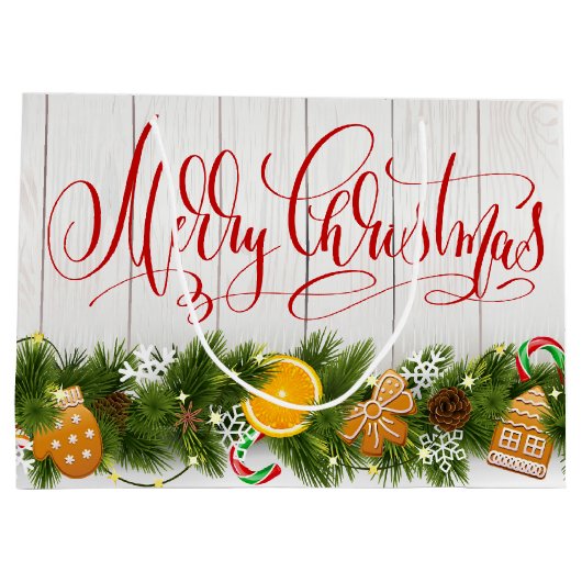 Frohe Weihnachten Große Geschenktüte (Rückseite)