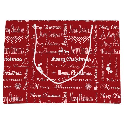 Frohe Weihnachten Große Geschenktüte (Vorderseite)