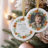 Frohe Weihnachten Große Oma Citrus Wreath Foto Keramik Ornament