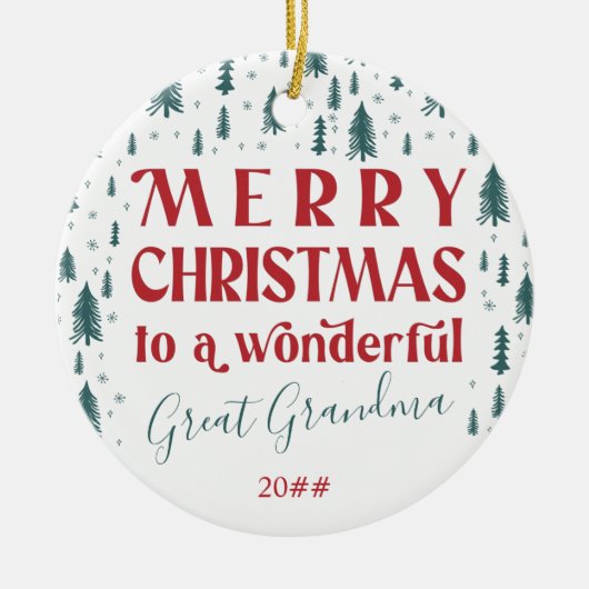 Frohe Weihnachten Große Oma Weihnachtsbaum Foto Keramik Ornament (Vorne)