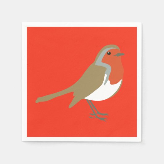 Frohe Weihnachten Große Red Robin Napkins Serviett Serviette (Vorderseite)