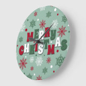 Frohe Weihnachten Große Wanduhr (Winkel)