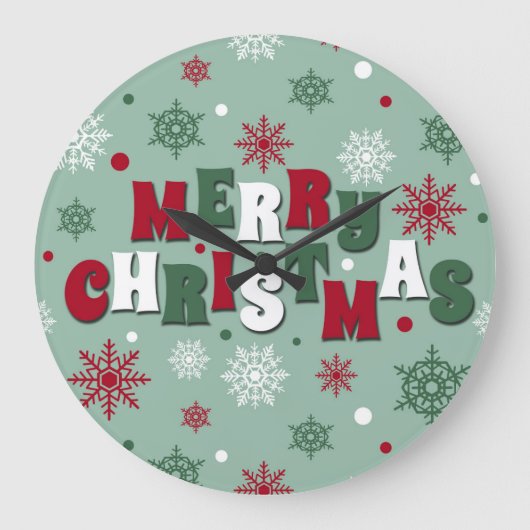 Frohe Weihnachten Große Wanduhr (Vorderseite)