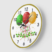 Frohe Weihnachten Große Wanduhr (Winkel)