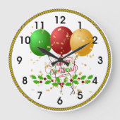 Frohe Weihnachten Große Wanduhr (Vorderseite)