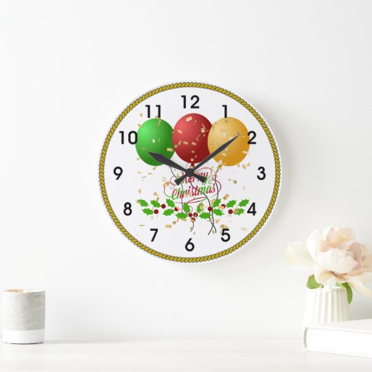 Frohe Weihnachten Große Wanduhr (Zuhause)