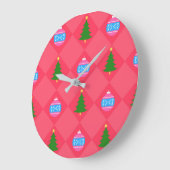 Frohe Weihnachten Große Wanduhr (Winkel)