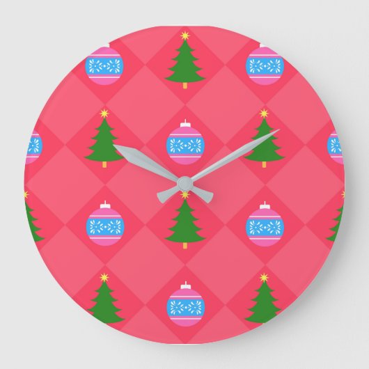 Frohe Weihnachten Große Wanduhr (Vorderseite)