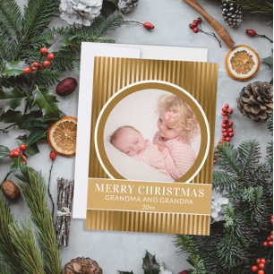 Frohe Weihnachten Großeltern Enkelkind Foto Gold