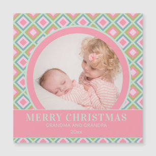 Frohe Weihnachten Großeltern Pastell Foto Magnetkarte