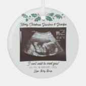 Frohe Weihnachten Großeltern Schwangerschaft Ultra Ornament Aus Glas (Vorderseite)