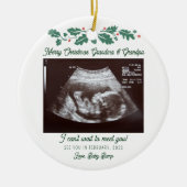 Frohe Weihnachten Großeltern Ultrasound Schwangers Keramik Ornament (Vorne)