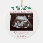 Frohe Weihnachten Großeltern Ultrasound Schwangers Keramik Ornament (Vorne)