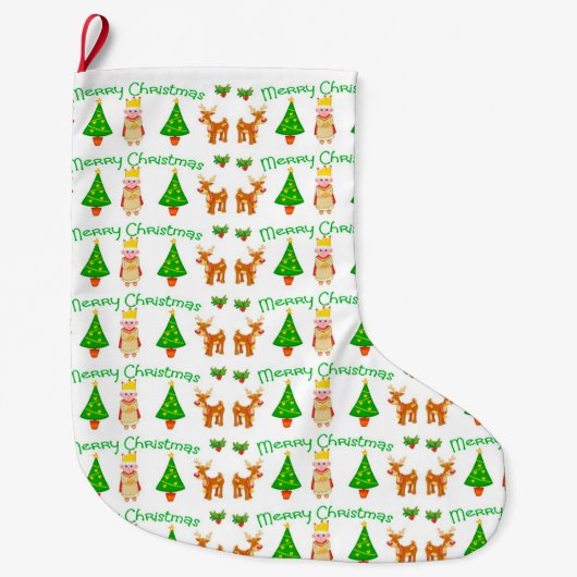 Frohe Weihnachten Großer Weihnachtsstrumpf (Vorderseite)