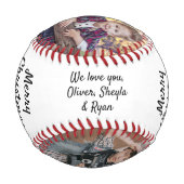 Frohe Weihnachten Großkinder 3 FotoCollage Baseball (Rückseite)