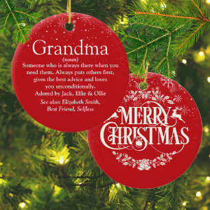 Frohe Weihnachten Großmutter Definition Keramik Ornament