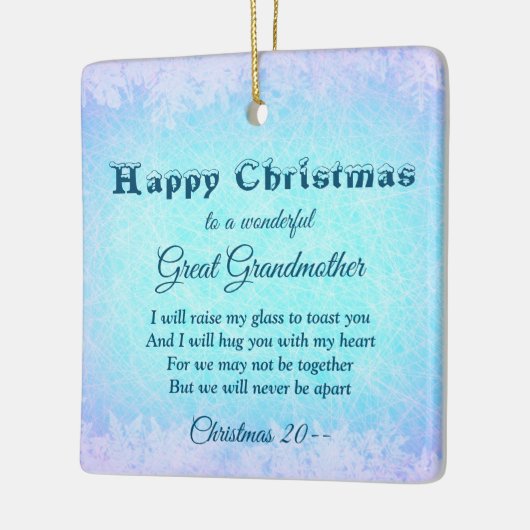 Frohe Weihnachten Großmutter Keramik Ornament (Links)