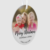 Frohe Weihnachten Großmutter Name Foto Ornament (Vorderseite)