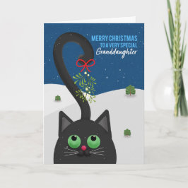 Frohe Weihnachten Großtochter Cat WIth Mistletoe