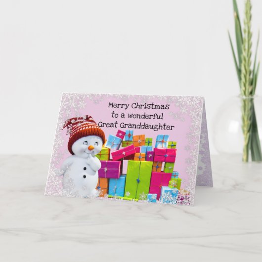 Frohe Weihnachten Großtochter Karte (Vorderseite)