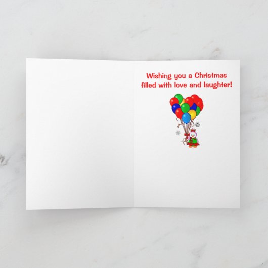 Frohe Weihnachten Großtochter Pinguin und Balloons (Innenseite)