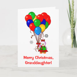 Frohe Weihnachten Großtochter Pinguin und Balloons