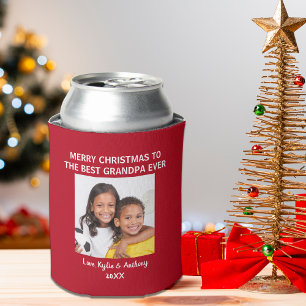 Frohe Weihnachten Großvater Rotes Foto Dosenkühler