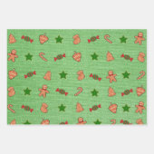 Frohe Weihnachten Grün Glocken Niedliche Candy Soc Geschenkpapier Set (Vorderseite)