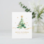 Frohe Weihnachten Grün Gold (Stehend Vorderseite)