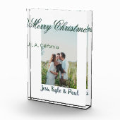 frohe weihnachten grün grau foto name ort modern (Rechts)