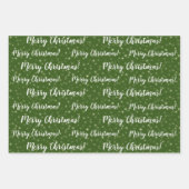 Frohe Weihnachten Grün Grau Winter Geschenkpapier Set (Vorderseite)