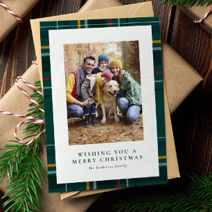 Frohe Weihnachten grün kariert ein Foto