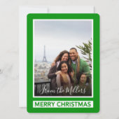 Frohe Weihnachten Grün Moderne Diagonal Lines Foto (Vorderseite)