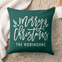 Frohe Weihnachten Grün Moderne Gewohnheitsfamilie