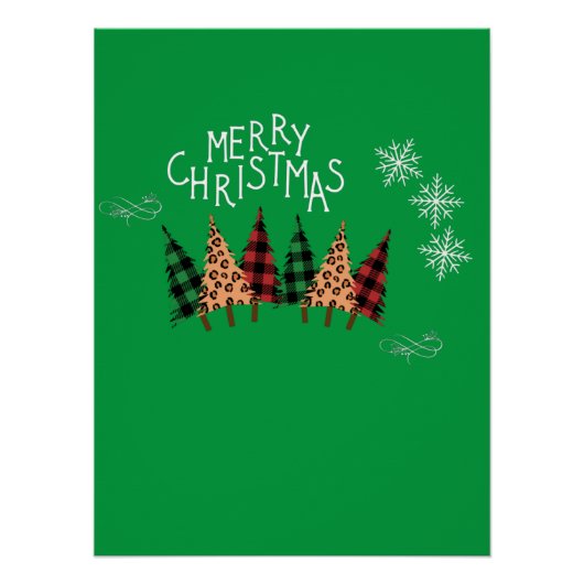 Frohe Weihnachten Grün Poster (Vorderseite)