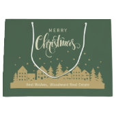 Frohe Weihnachten Grün Retro | Real Anwesen Client Große Geschenktüte (Vorderseite)