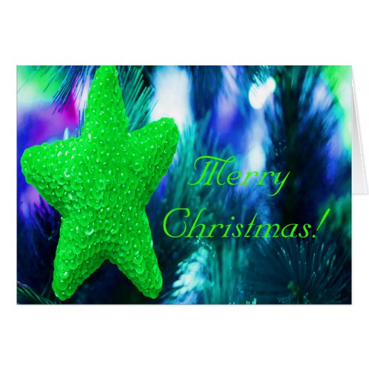 Frohe Weihnachten Grün Star (Vorderseite (Horizontal))
