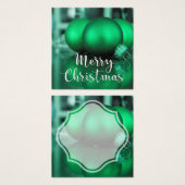 Frohe Weihnachten Grün Toned Ornaments Geschenkmar (Vorne & Hinten)