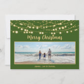 Frohe Weihnachten Grün und Gold Single Foto (Vorderseite)