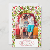 Frohe Weihnachten Grün und Stechpalme Foto (Vorderseite)