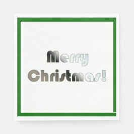Frohe Weihnachten Grün und Weiße Napkins Serviette