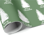 Frohe Weihnachten Grün & Weiß Weihnachtsbaum Geschenkpapier (Rolleneckpunkt)