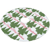 Frohe Weihnachten Grünbäume Polyester Weihnachtsbaumdecke (Schrägansicht)