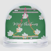 Frohe Weihnachten Grüne Bäume Schneekugeln (Rückseite)