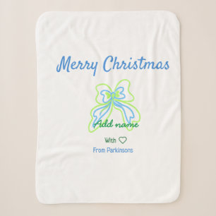 Frohe Weihnachten grüne blaue Bogen fügen Familien Sherpadecke