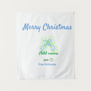 Frohe Weihnachten grüne blaue Bogen fügen Familien Wandteppich