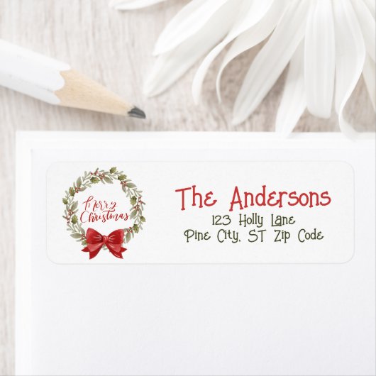 Frohe Weihnachten Grüne Botanicals Red Holly Wreat (Insitu)