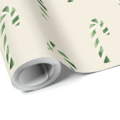 Frohe Weihnachten Grüne Candy Canes Geschenkpapier (Rolleneckpunkt)